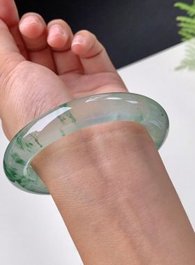 天然独龙玉高冰飘花镯子