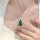S925 sterling silver green gourd jade chalcedony necklace for women