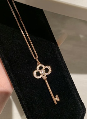 S925纯银项链女轻奢金鸾尾花高级感小众设计感锁骨链送女友送闺蜜