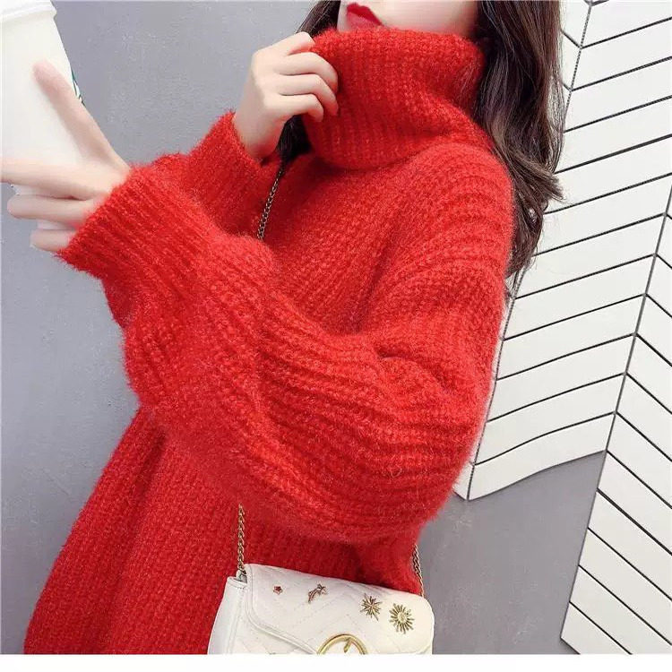 25秋冬新款100%山羊绒衫女中长款高领套头毛衣加厚宽松针织打底衫,淘宝优惠券,粉丝福利购,淘宝优惠卷