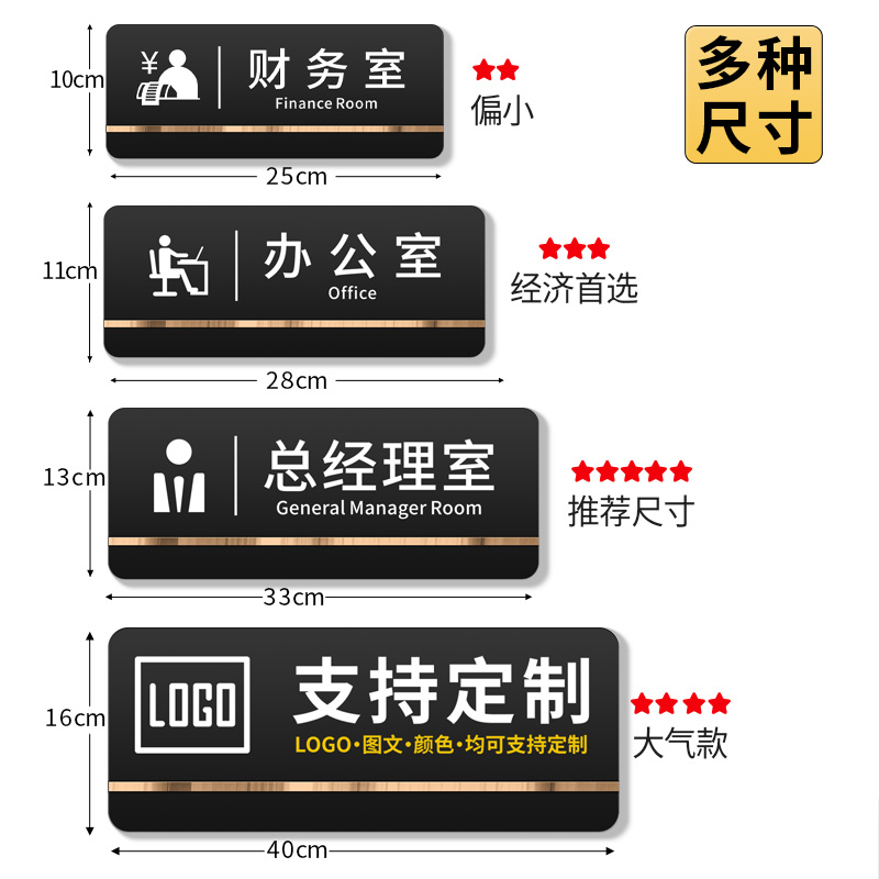 亚克力标识牌公司部门总经理室办公室门牌门贴定制会议财务室提示指示科室挂牌定做办公标志logo标牌牌子订制 - 图3