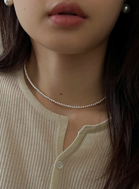 fever施华洛奶油白珍珠项链女