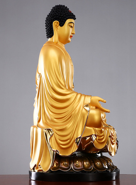 黄铜阿弥陀佛鎏金铜雕家用