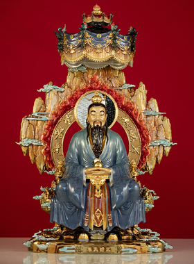 三清祖师神像云山背光宝盖