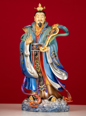 铜彩四大天师神像家用供奉张天师