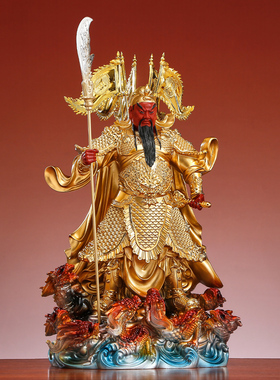 武财神关公神像摆件树脂铜彩金色