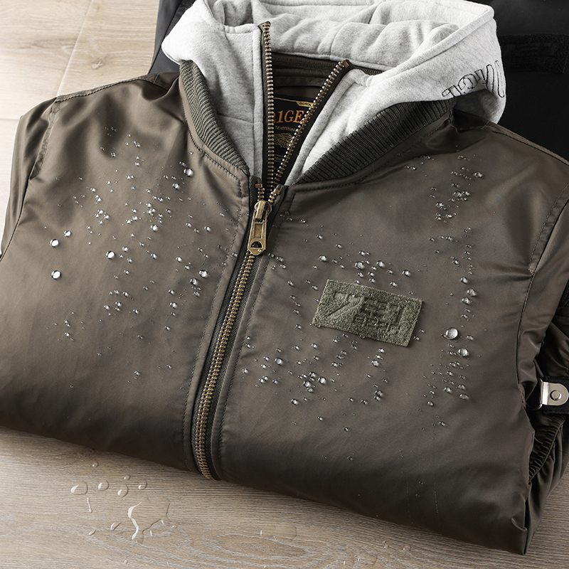 出口单!复古MA1!绗棉内里!秋冬新款男士连帽飞行员棉服夹克潮 - 图0