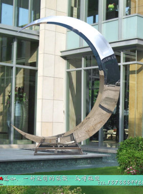 不锈钢厂家园林月牙定制广场雕塑