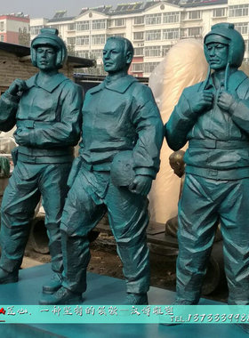 玻璃钢空军主题定制园林广场仿铜