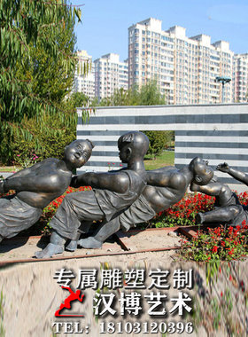 小孩雕像城市广场景观民俗仿铜