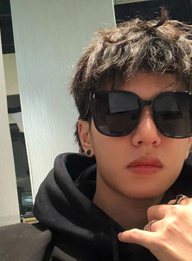 2023年新款大脸显瘦太阳眼镜gm黑框黑色墨镜男生高级感ins