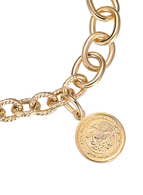 梵星学AS女王钱币挂坠手链女S925纯银简约小众设计复古文艺金色链