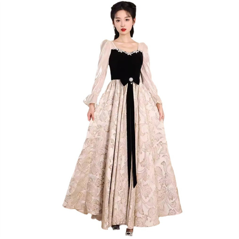 长袖晚礼服女童2025新款宴会奢华感气质长款中学生艺考年会连衣裙,淘宝优惠券,粉丝福利购,淘宝优惠卷