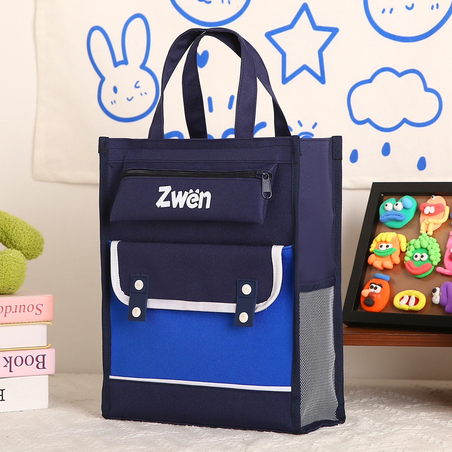 便携手提袋新款小学生文件袋英伦补习袋牛津布补课袋大容量学习袋,淘宝优惠券,粉丝福利购,淘宝优惠卷