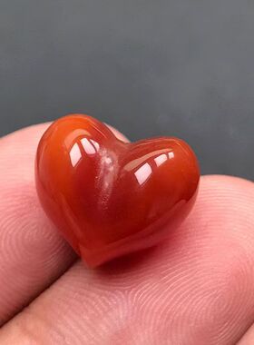 天然南红爱心屁桃通孔玛瑙配件手工diy文玩时尚配饰串珠手链饰品