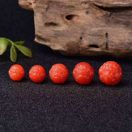 南红貔貅珠圆珠玛瑙手串配饰diy手工配件精工雕刻天然配珠满色肉 - 图3