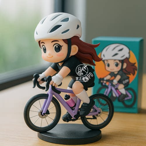 照片定制户外骑行小手办公路摩托车摆件生日礼物Q版盲盒公仔玩偶 - 图0