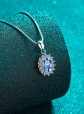 PT950铂金莫桑钻项链女小众轻奢