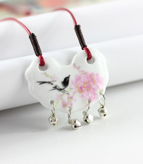吊坠陶瓷手工吊坠女简约铃铛宝宝