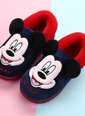 迪士尼2023新款防滑儿童棉拖鞋