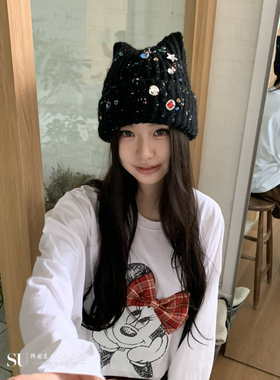 DE LINE韩国直邮㊣女装26秋季新品热卖人气时尚帽子手工针织
