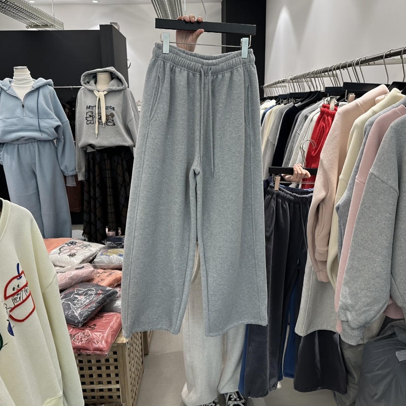 A.CES韩国直邮㊣女装新款热卖休闲时尚推荐休闲裤内里绒抓绒 - 图0