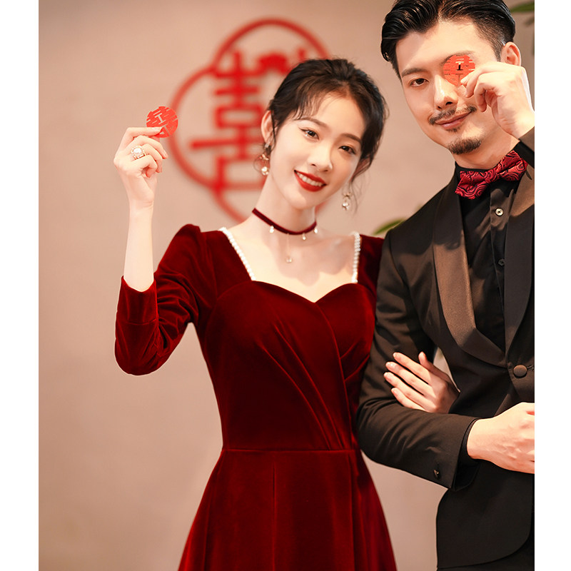 新娘结婚2021新款秋冬在逃敬酒服 花棠秀礼服/晚装