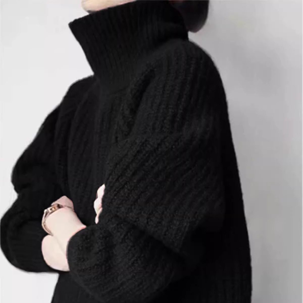 2025秋冬新款100%山羊绒衫女高领套头毛衣加厚宽松大码针织打底衫,淘宝优惠券,粉丝福利购,淘宝优惠卷