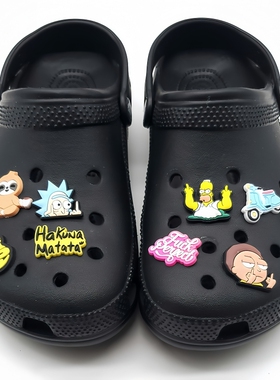 洞洞鞋配饰动漫人物中指动漫鞋花diy鞋面趣味装饰扣适配crocs鞋扣