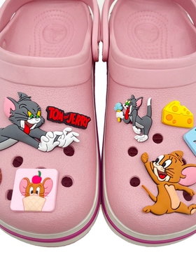 洞洞鞋配饰猫和老鼠鞋花汤姆杰瑞鞋面配件情侣可diy适配crocs鞋扣