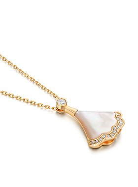 贝母日式轻奢风18k金仙气锁骨链