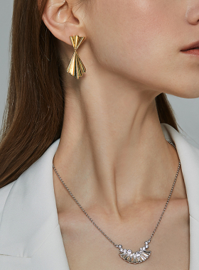 折扇项链时尚个性锁骨链