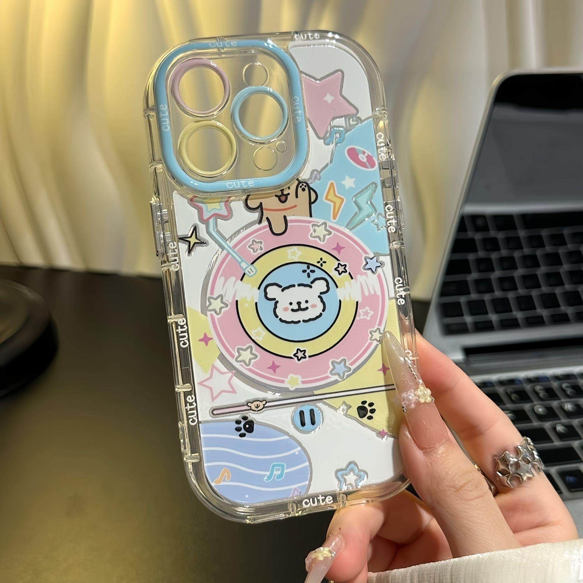 适用iPhone17/16promax音乐小狗旋转支架手机壳小米17/15新款华为pura80/70个性vivos50情侣Reno15羽纱findX9,淘宝优惠券,粉丝福利购,淘宝优惠卷