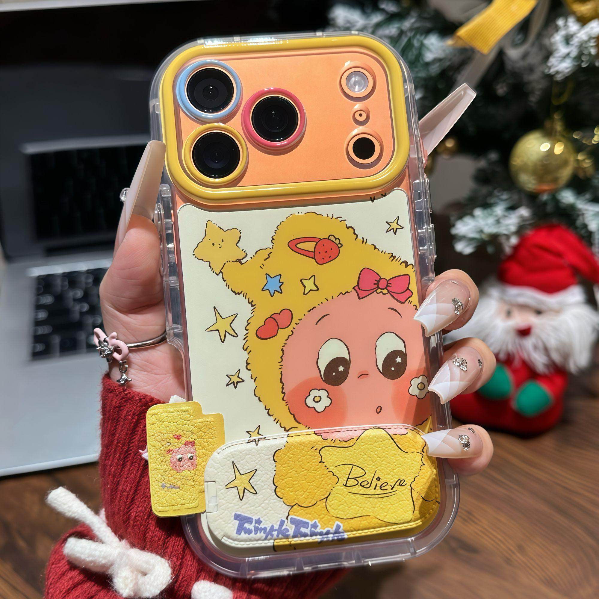 可爱星星人适用小米17promax支架手机壳小米15/14/13情侣红米K90/80/70新款note15/14全包苹果17/16promax壳,淘宝优惠券,粉丝福利购,淘宝优惠卷