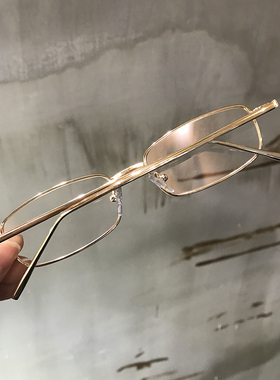 欧美小框扁圆ins超火眼镜框女网红同款多边形素颜小方框配近视镜