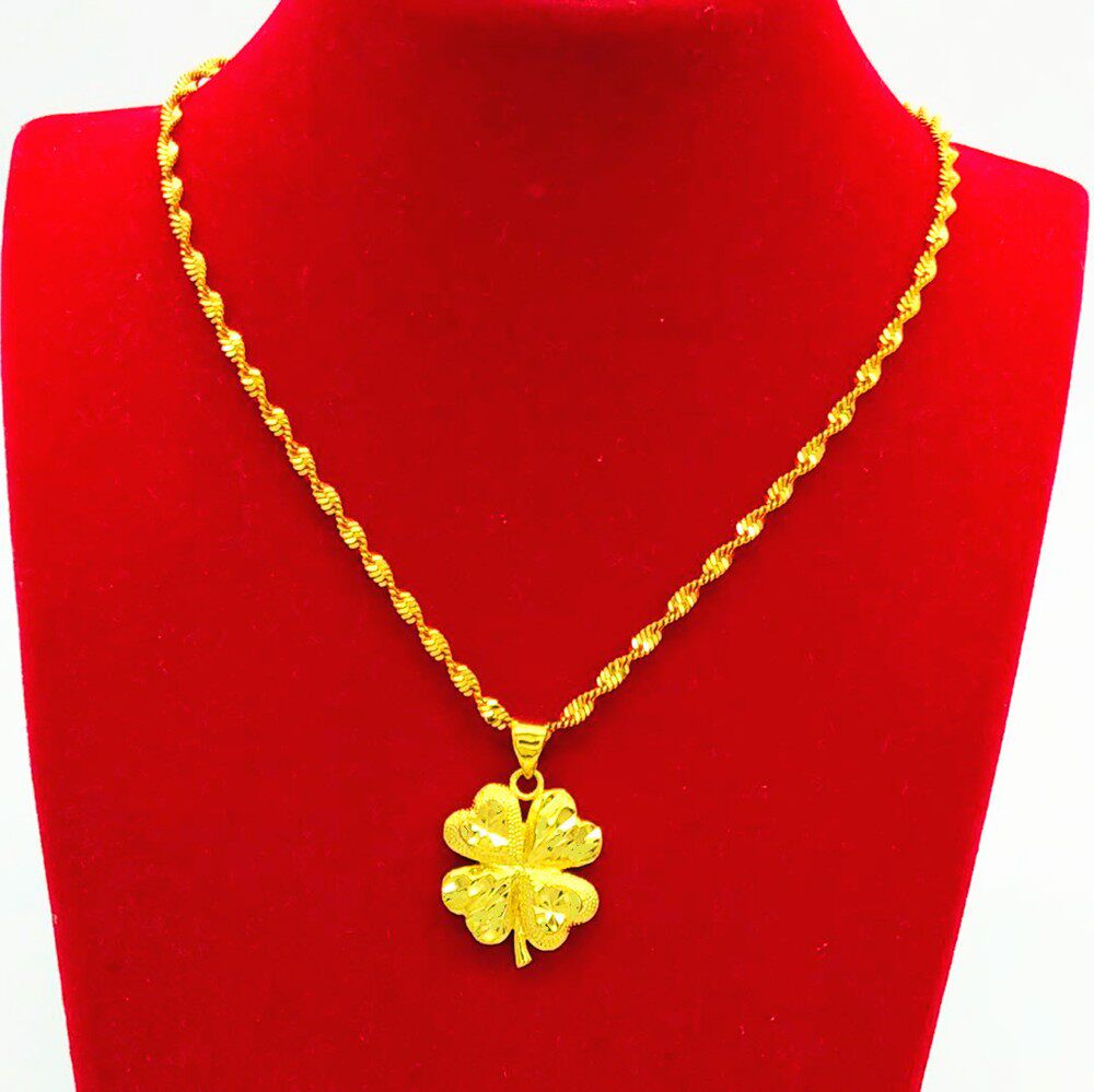 仿越南女士款锁骨久不掉色沙金项链 豆豆龙饰品项链