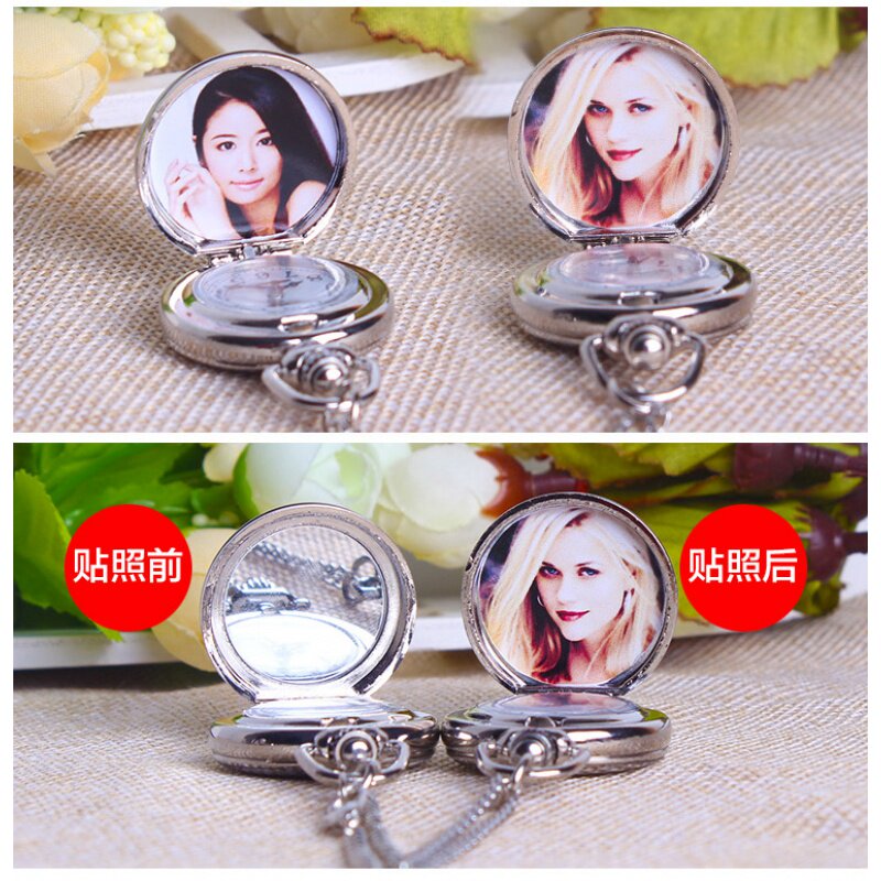 韩版儿童学生小怀表翻盖挂脖子项链 豆豆龙饰品项链