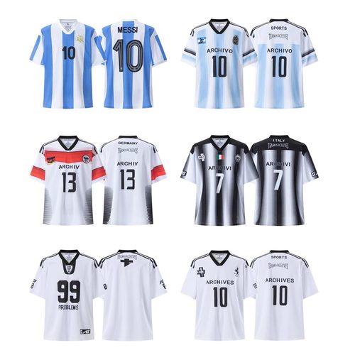 American retro trendy sports short sleeved T-shirt jersey - 图2