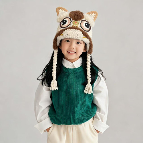 原创福马护耳帽材料包手工婴儿马宝宝鞋钩针编织毛线保暖亲子diy - 图2