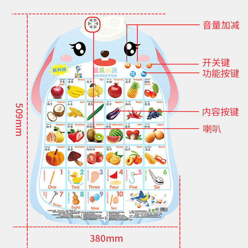 汉语拼音字母有声挂图小学拼音声母韵母整体认读音节拼读发声墙贴 - 图2