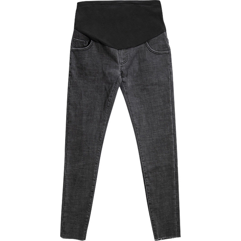 孕妇裤外穿裤子潮妈秋季九分牛仔裤 竺诗孕妇打底裤