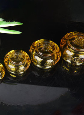 朴器 K9材料合成黄水晶聚宝盆摆件 黄水晶元宝摆件