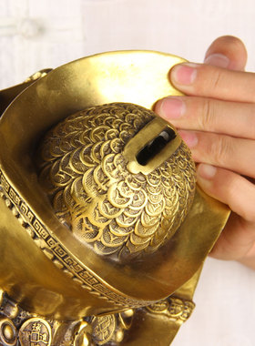 铜金蟾元宝富贵节节高铜存钱罐摆件