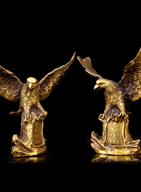 速发  大图铜大展宏号老鹰摆件 铜鹰老摆件