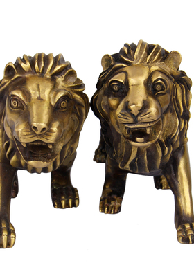 铜狮子摆件雄狮摆件