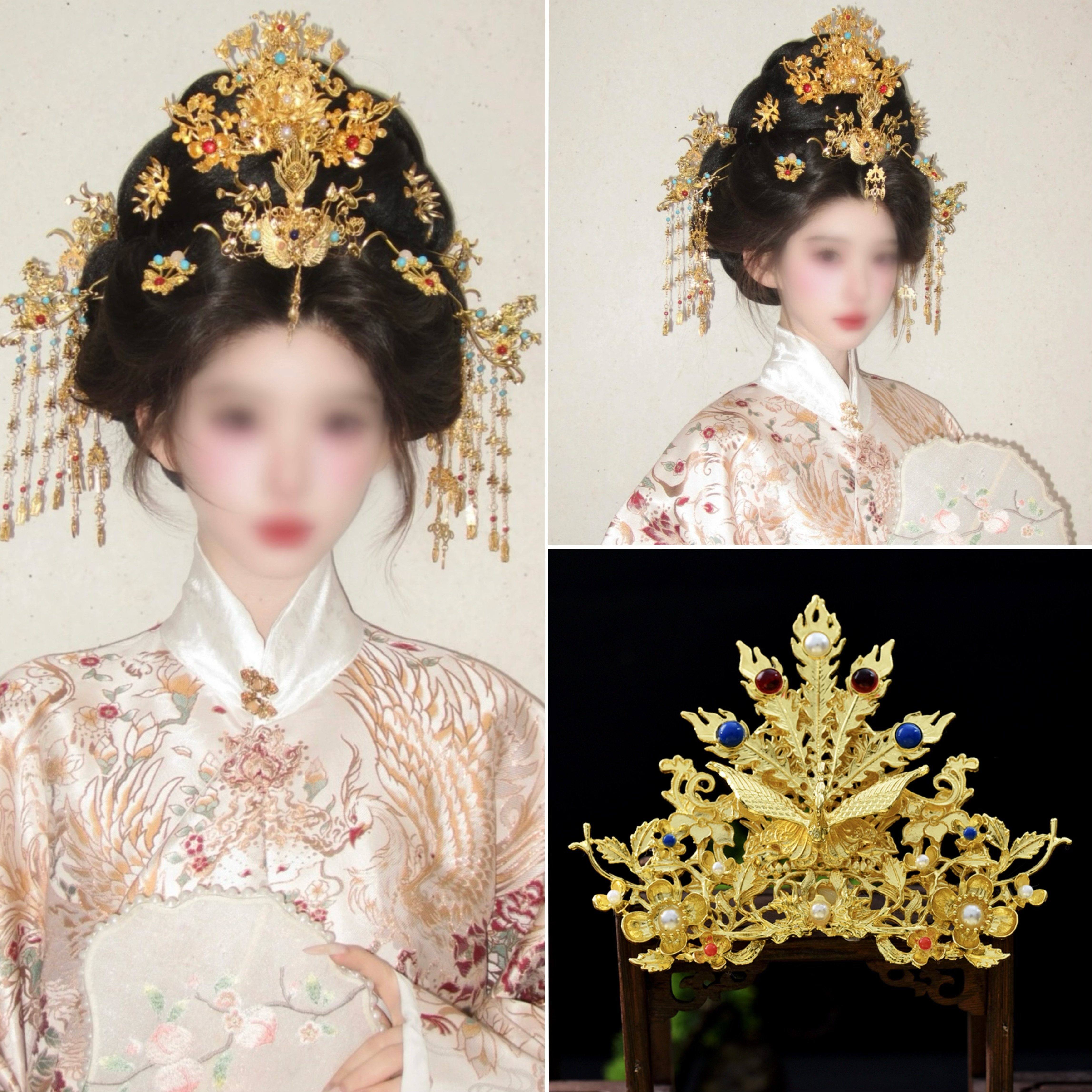 新款爆款唐风公主明制发冠古风配饰原创中式汉服发饰百搭大气配饰,淘宝优惠券,粉丝福利购,淘宝优惠卷