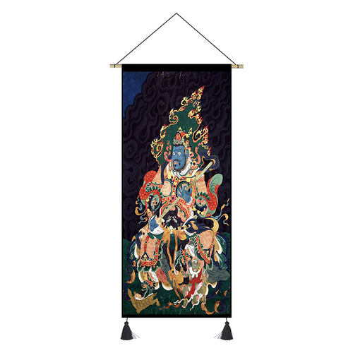 中式复古四大天王挂毯门神挂画客厅大堂装饰画吧台民宿挂布中国风 - 图3