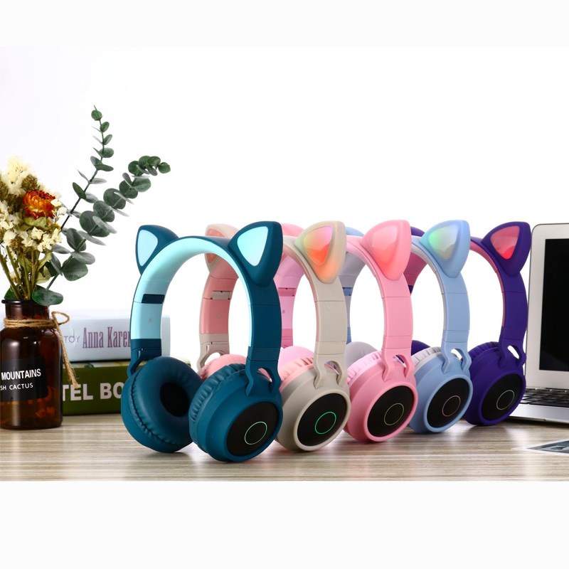 LED Cat Ear Noise Cancelling Headphones Bluetooth5.0 Headset - 图2