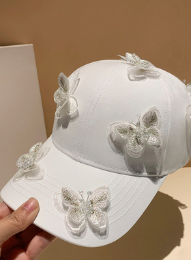 高级感春夏季新款蝴蝶刺绣棒球帽