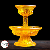 Glazed hair care cup Eight auspicious Buddhist Supplies Yellow for a cup for the Buddha Zen hem